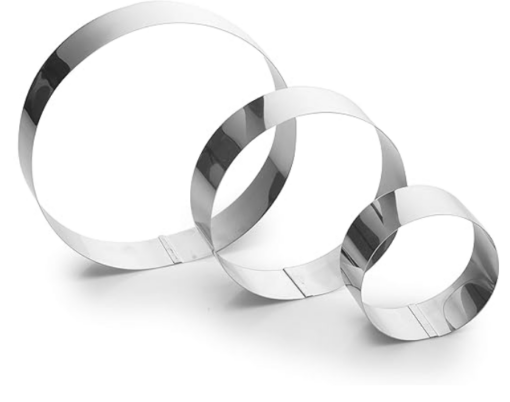 Expresso Stainless Steel 3 Sizes Round Shape Molding Plating Forming Cake Mousse Rings, Set of 3 - Image 3